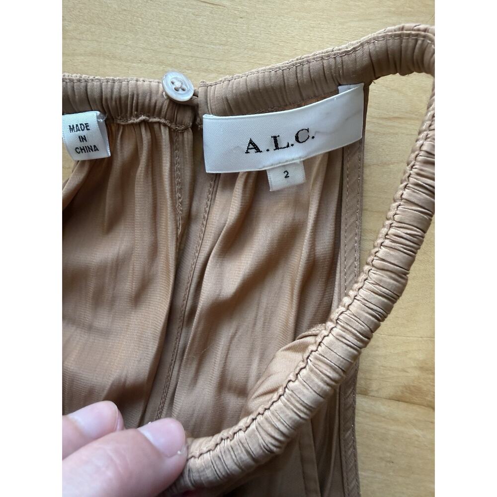 A.L.C. Women's Klara Haltered Tan Midi Summer Dress Size 2 - Picture 4 of 5